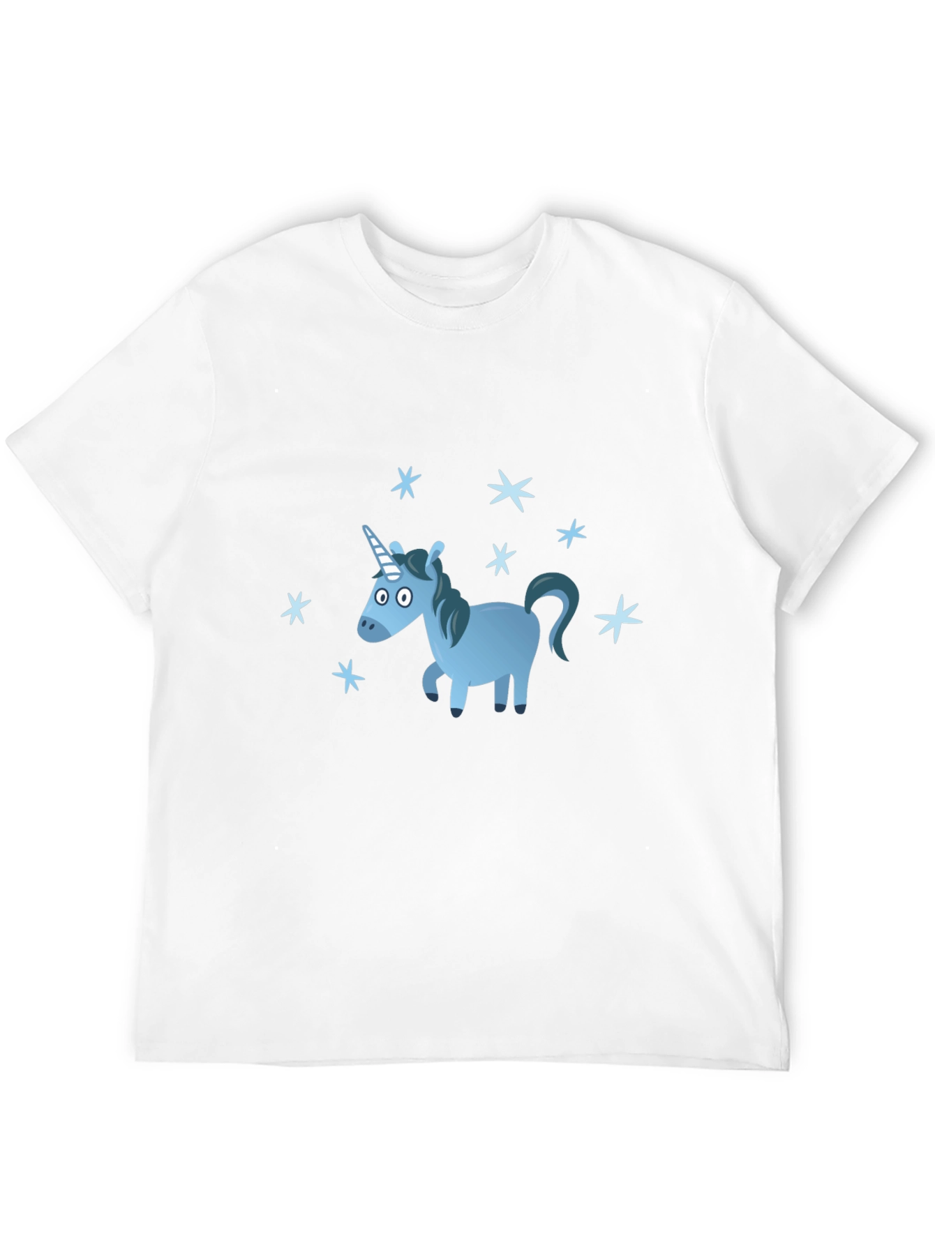 Blue Unicorn Stars Graphic T-Shirt
