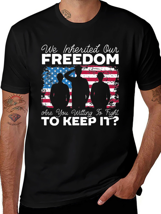 Freedom Graphic Tee - Patriotic Soldier Design