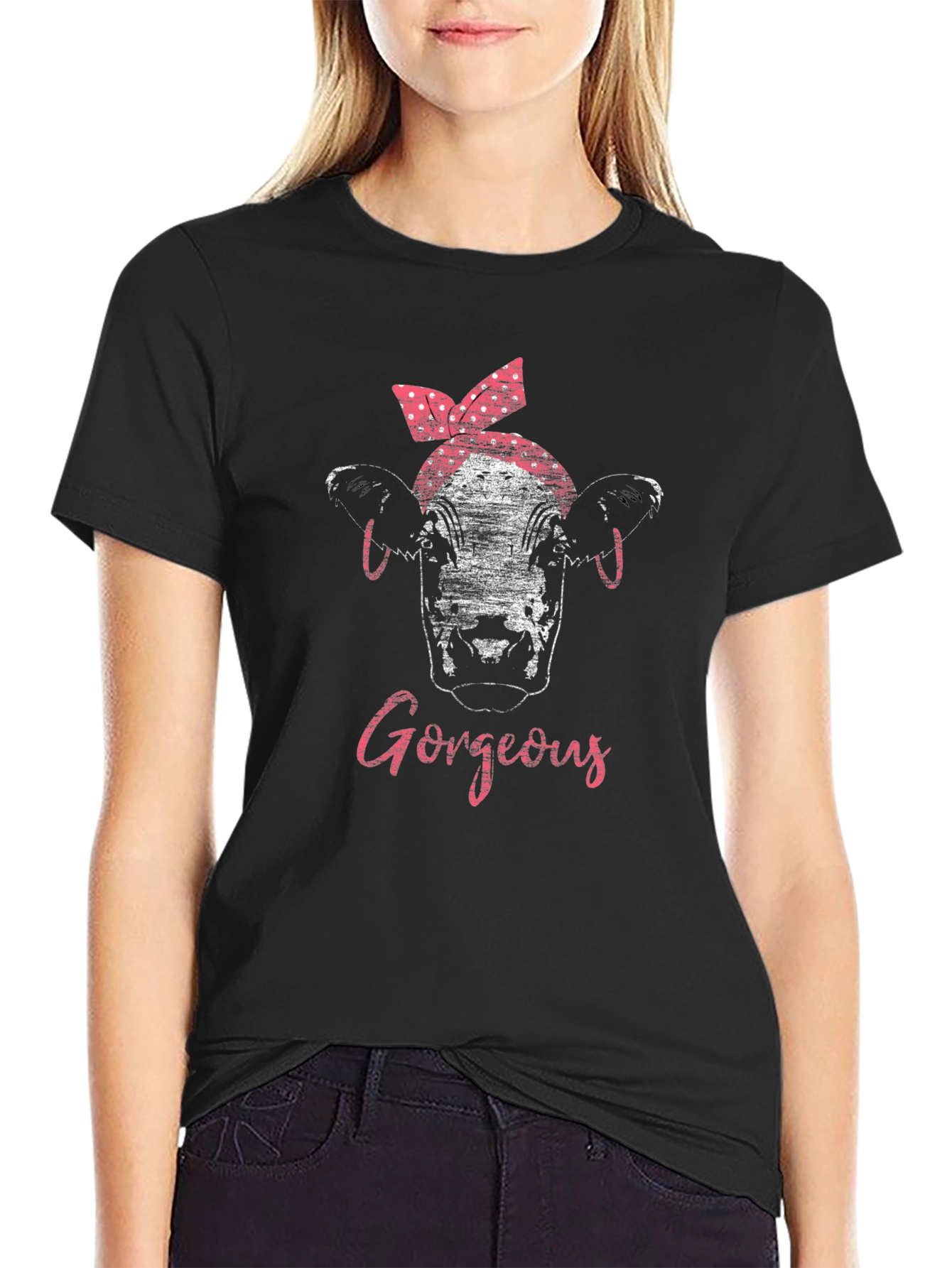 Gorgeous Cow Bandana Graphic Tee