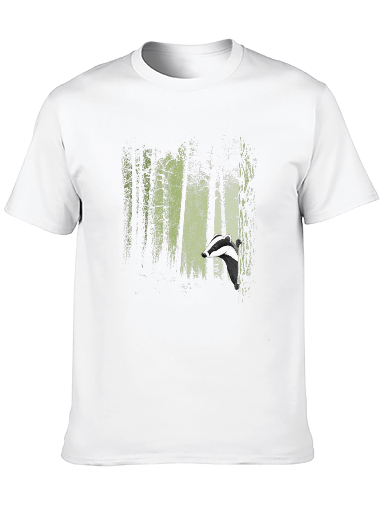 Badger Forest Graphic Print Black T-Shirt