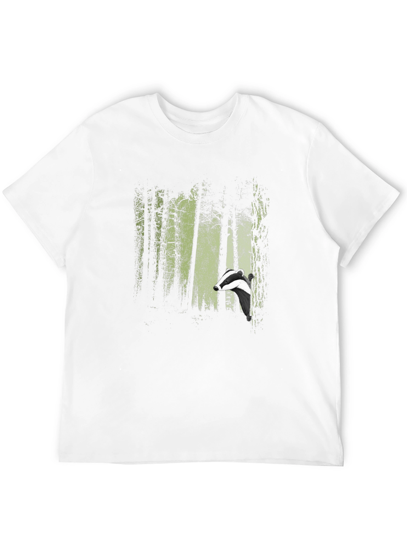 Badger Forest Graphic Print Black T-Shirt