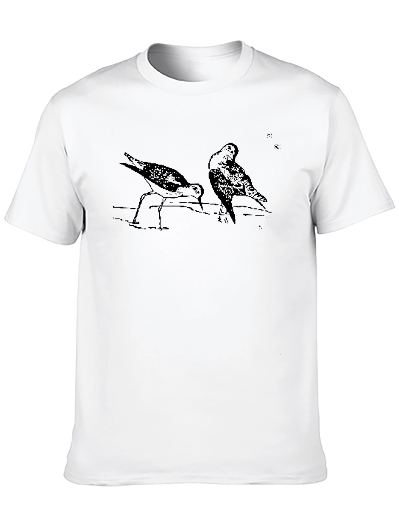 Black T-Shirt with Shorebird Print