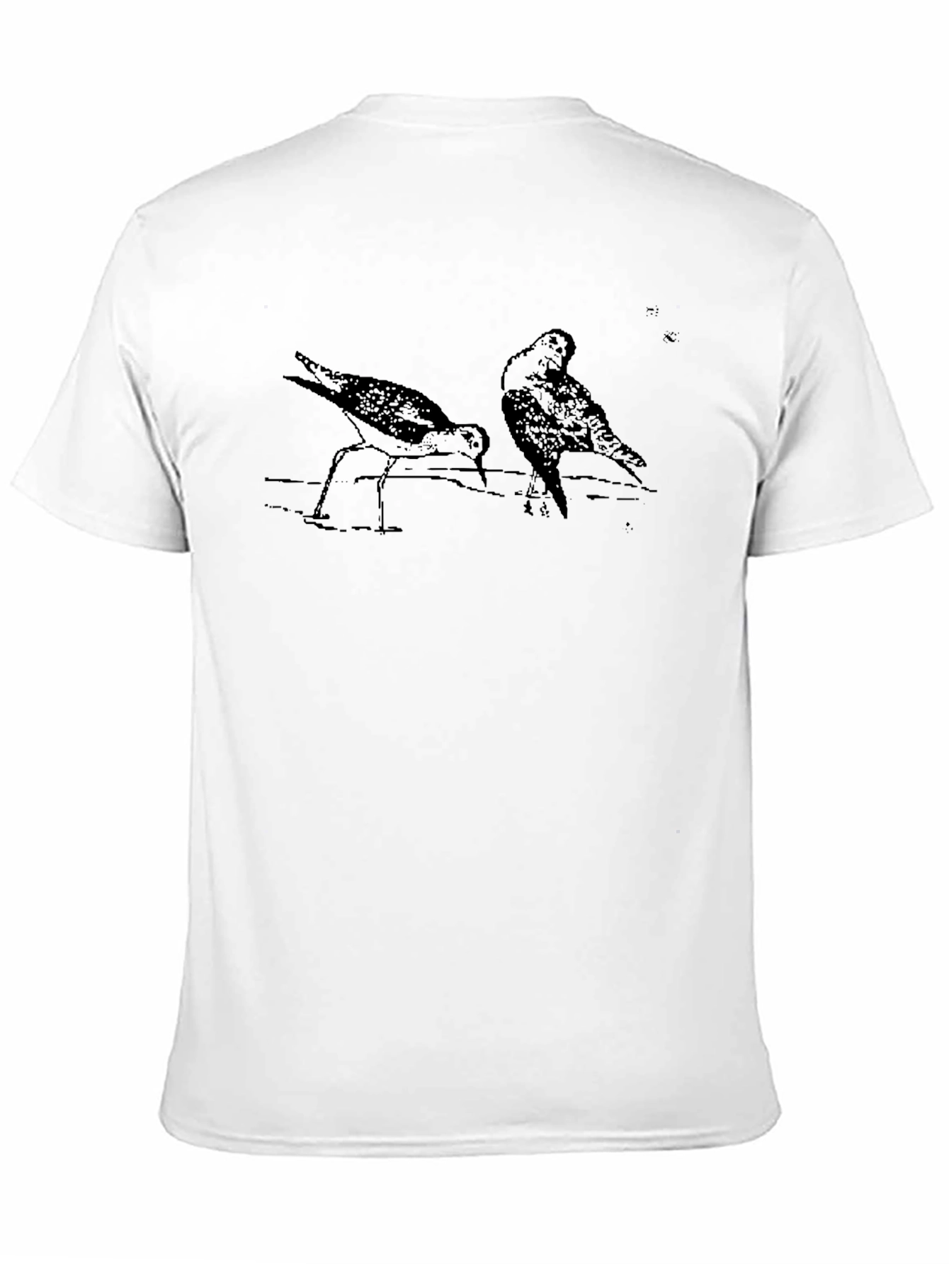 Black T-Shirt with Shorebird Print