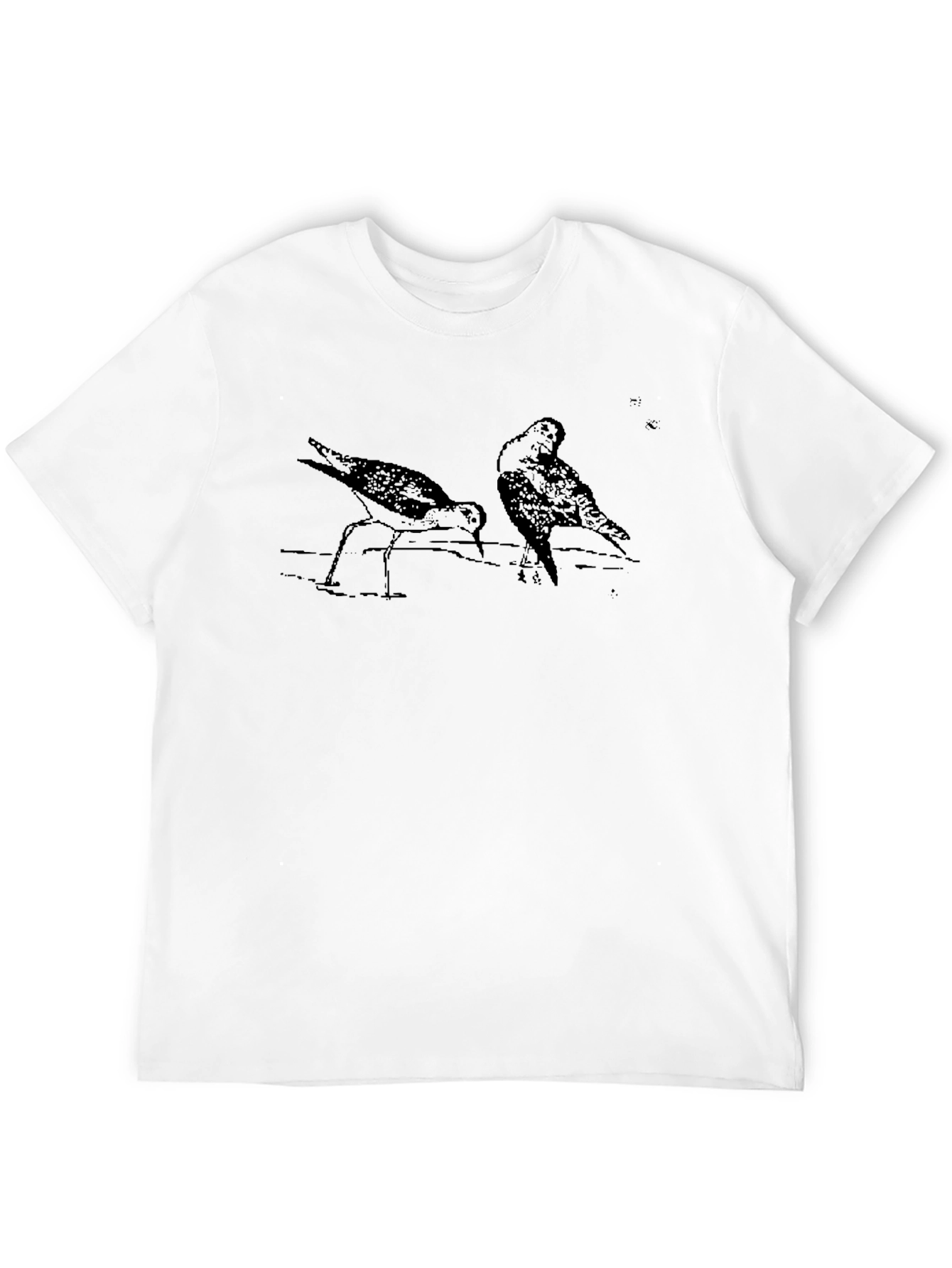 Black T-Shirt with Shorebird Print