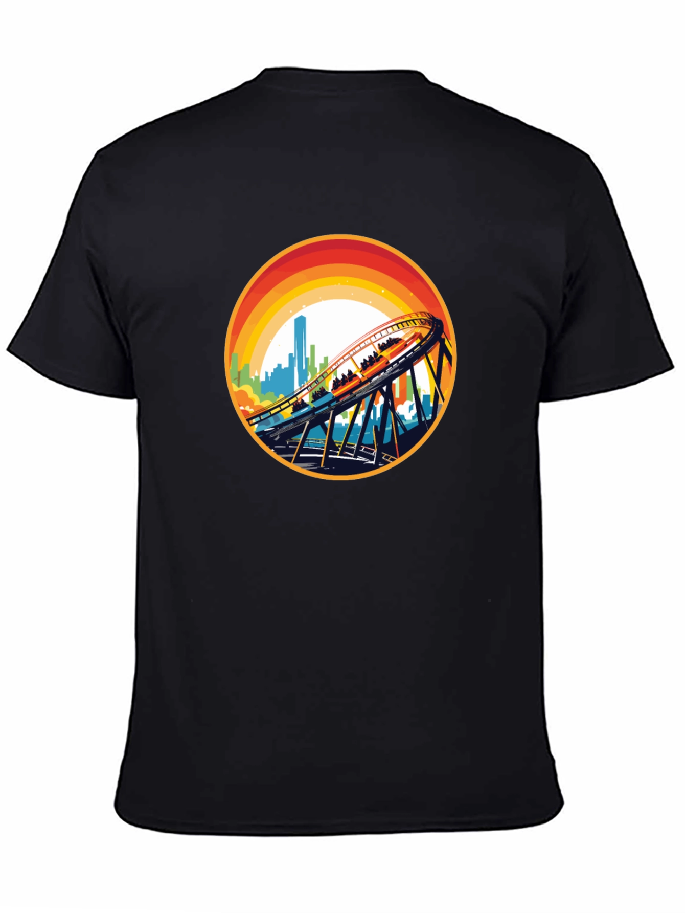 Roller Coaster Cityscape Graphic Tee