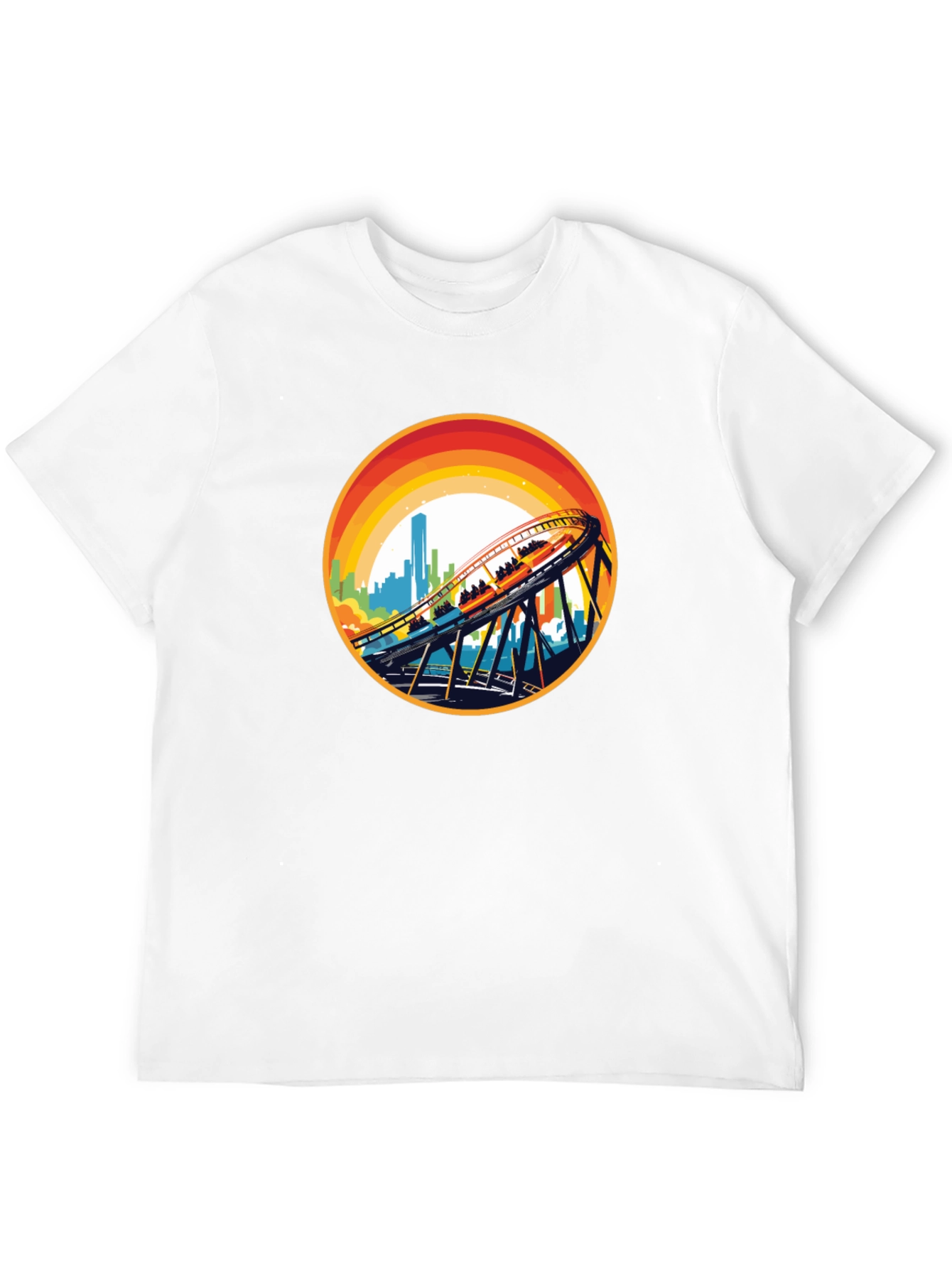 Roller Coaster Cityscape Graphic Tee