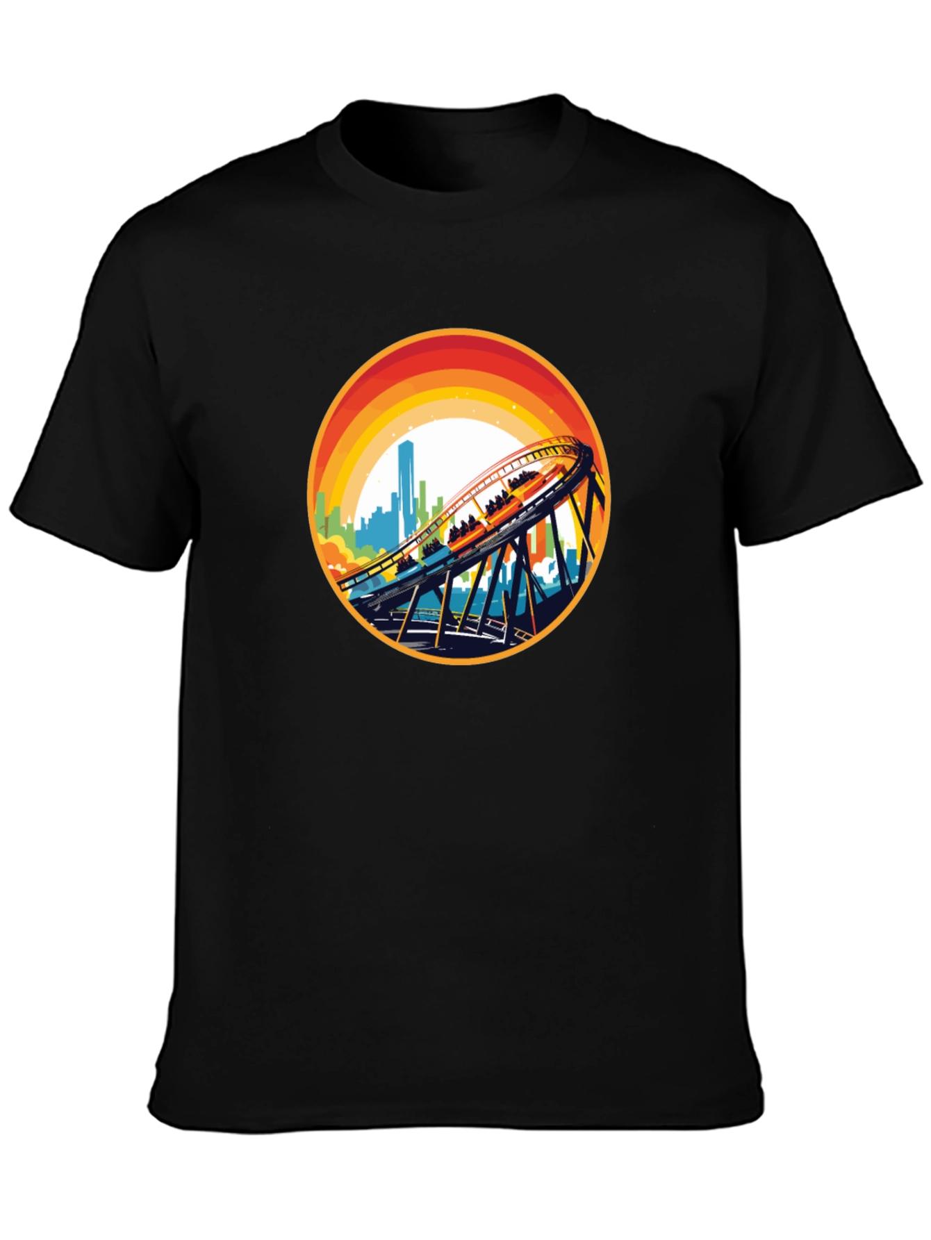 Roller Coaster Cityscape Graphic Tee