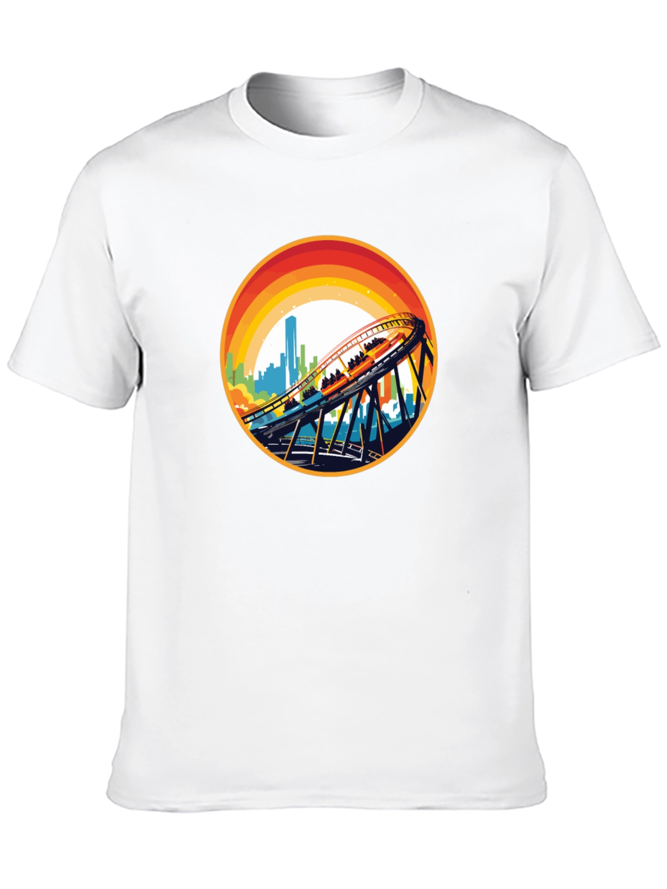 Roller Coaster Cityscape Graphic Tee