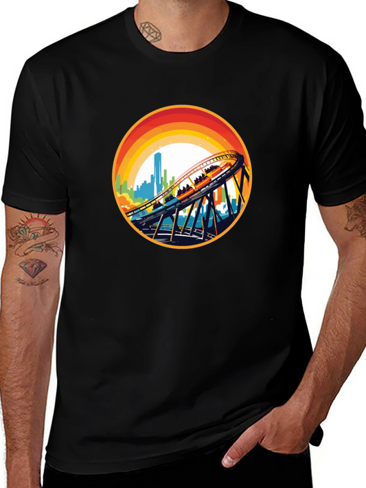 Roller Coaster Cityscape Graphic Tee
