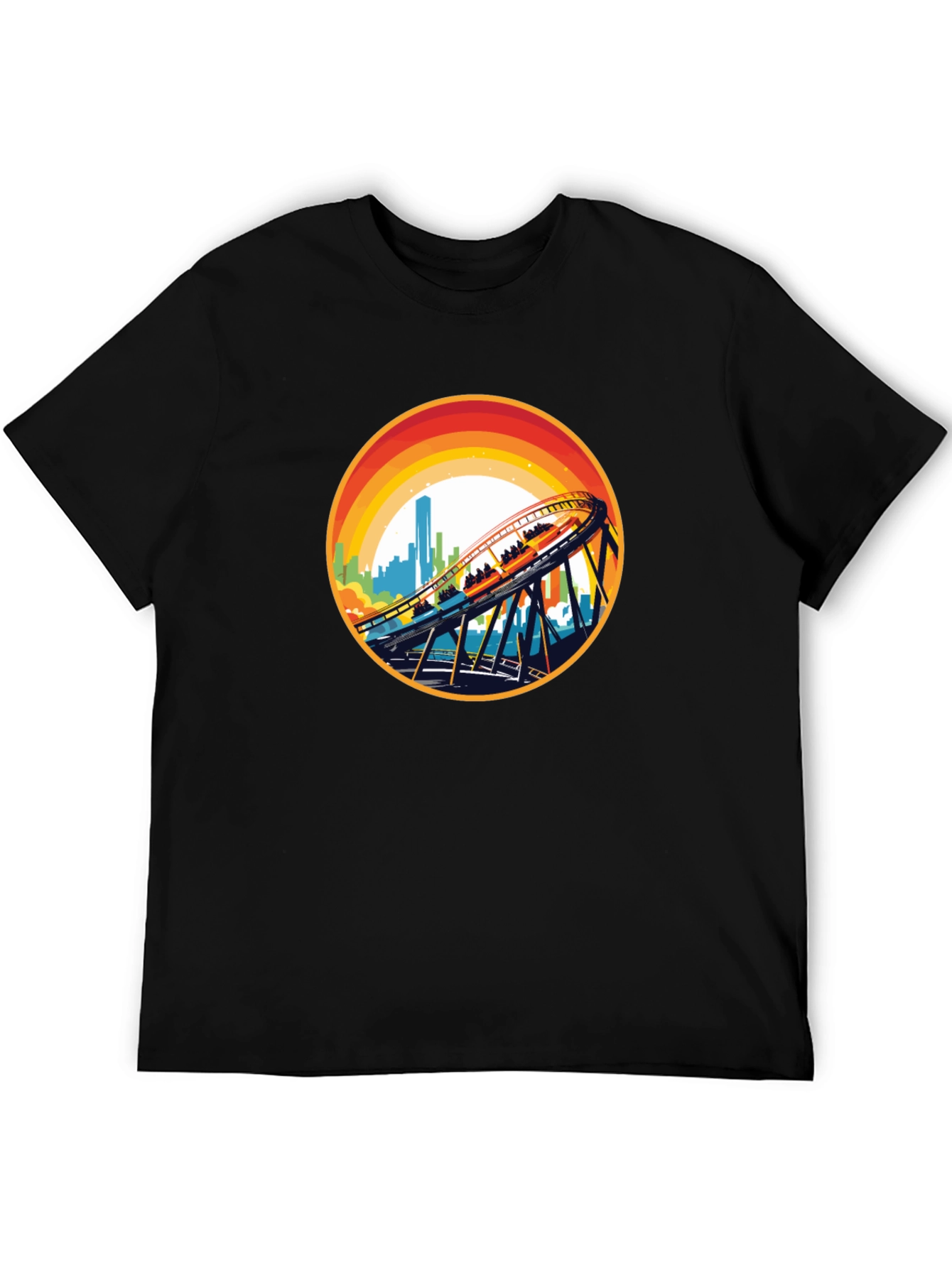 Roller Coaster Cityscape Graphic Tee