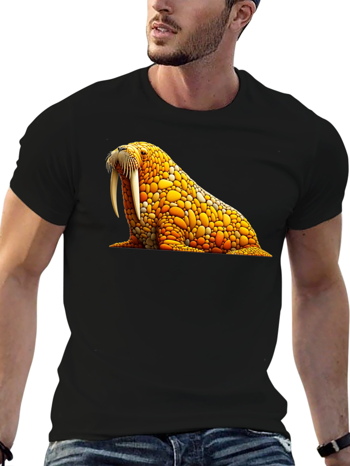Walrus Mosaic Graphic Tee - Black