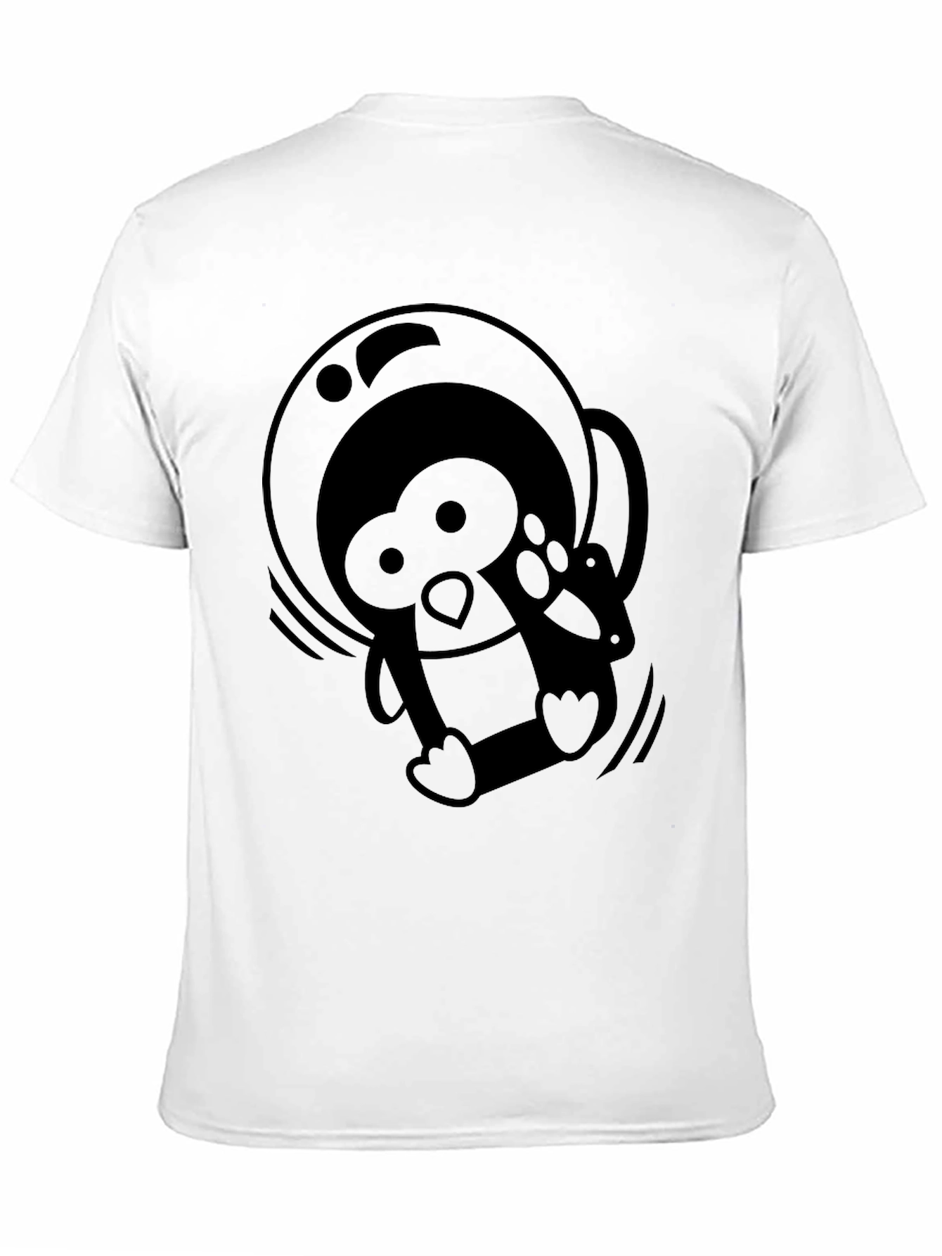 Astronaut Penguin Black T-Shirt