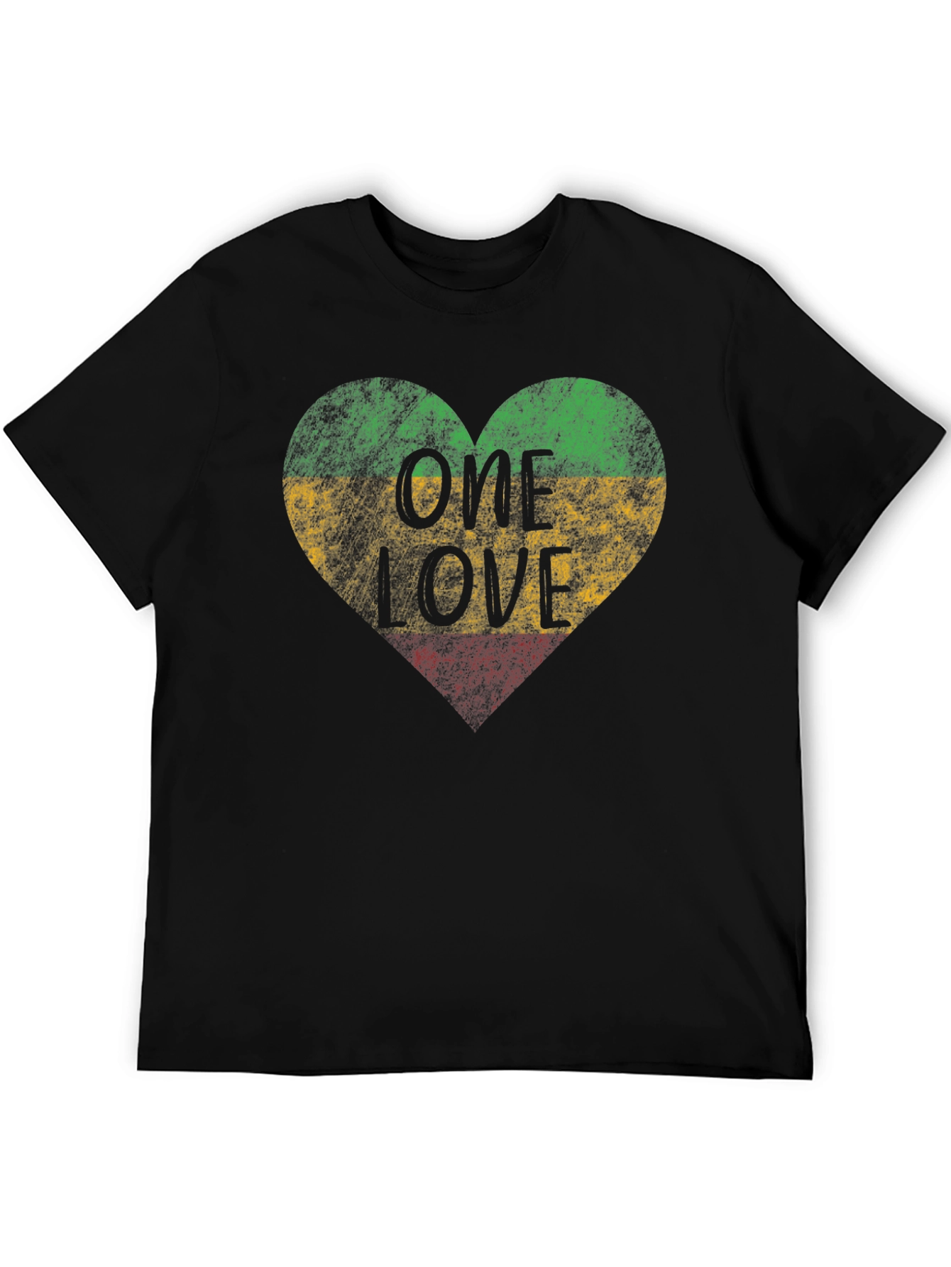 One Love Rasta Heart T-Shirt - Reggae Style