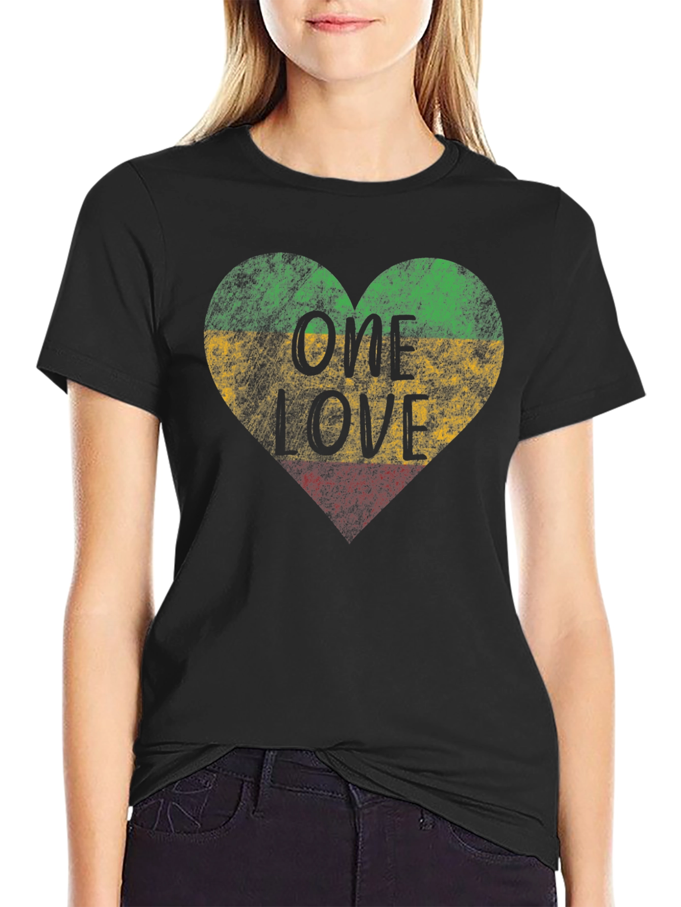 One Love Rasta Heart T-Shirt - Reggae Style