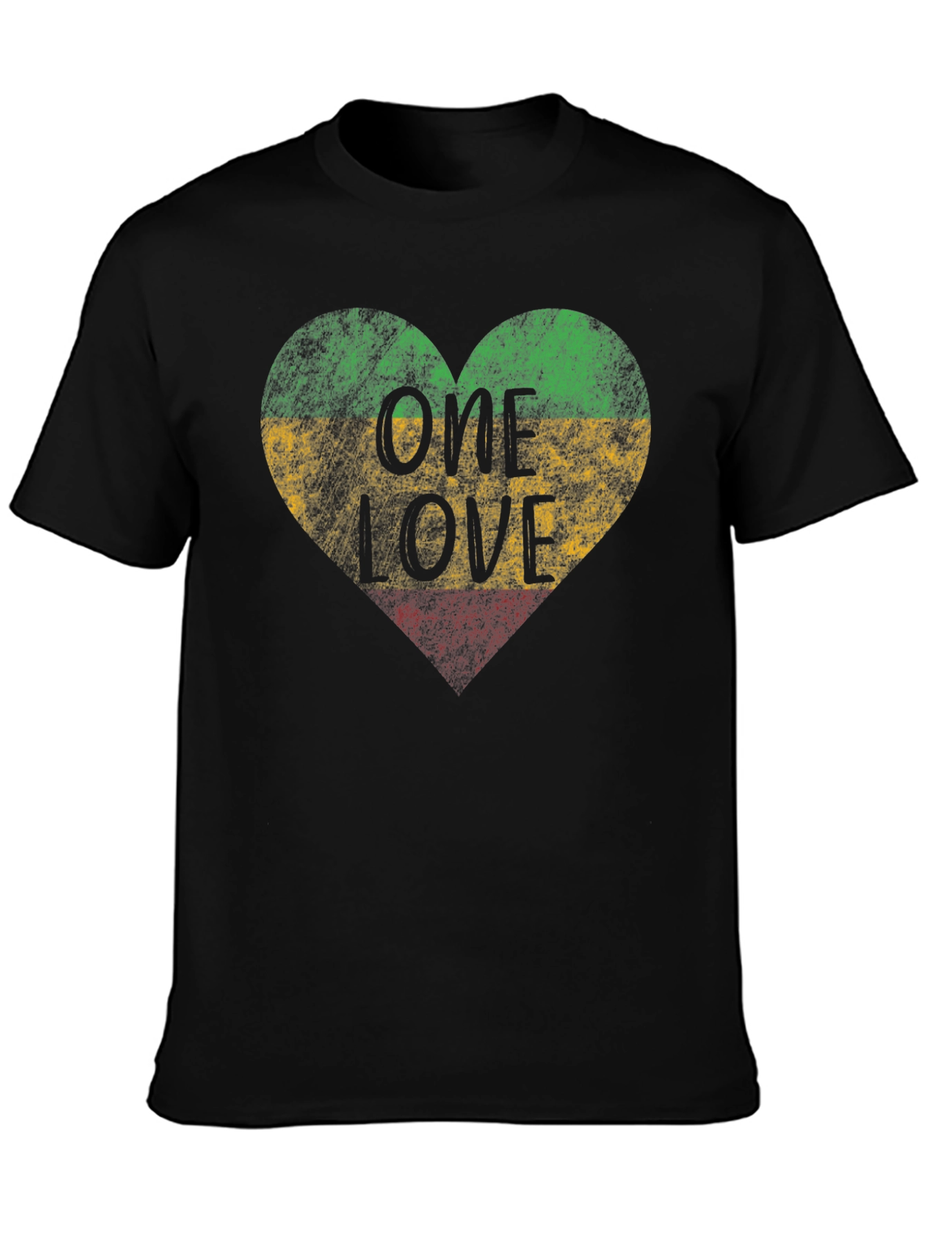One Love Rasta Heart T-Shirt - Reggae Style