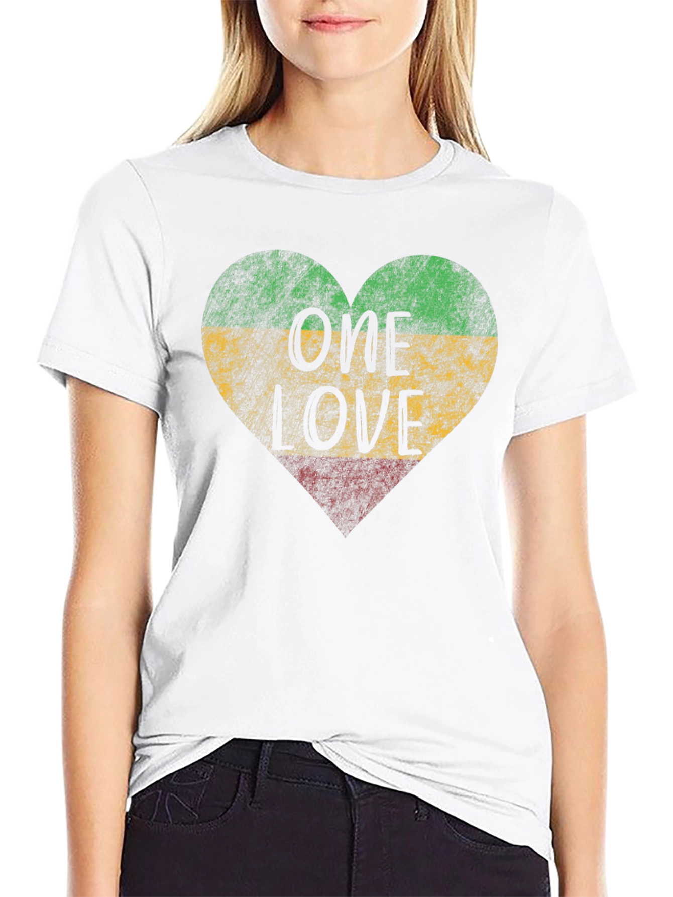 One Love Rasta Heart T-Shirt - Reggae Style