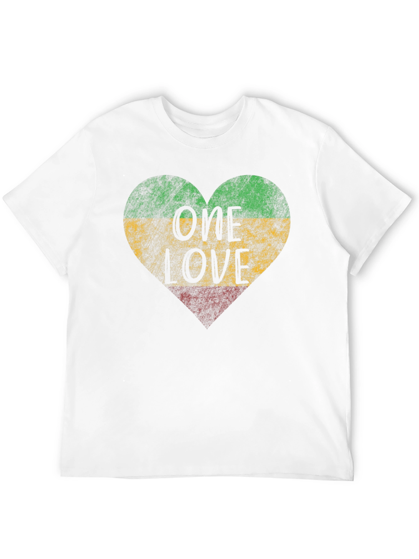 One Love Rasta Heart T-Shirt - Reggae Style