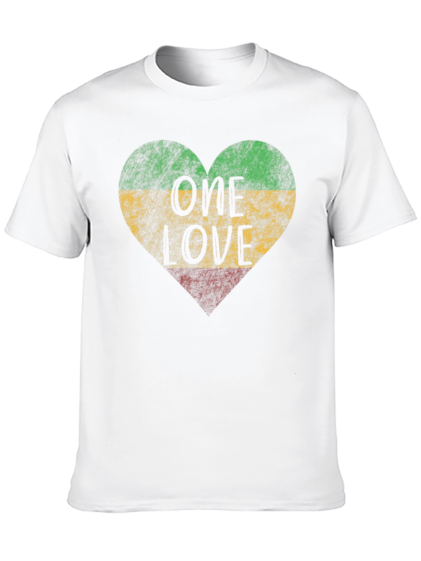 One Love Rasta Heart T-Shirt - Reggae Style