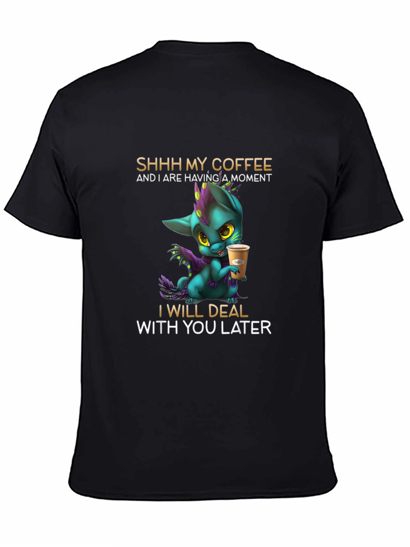 Coffee Lover T-Shirt - Dragon Design