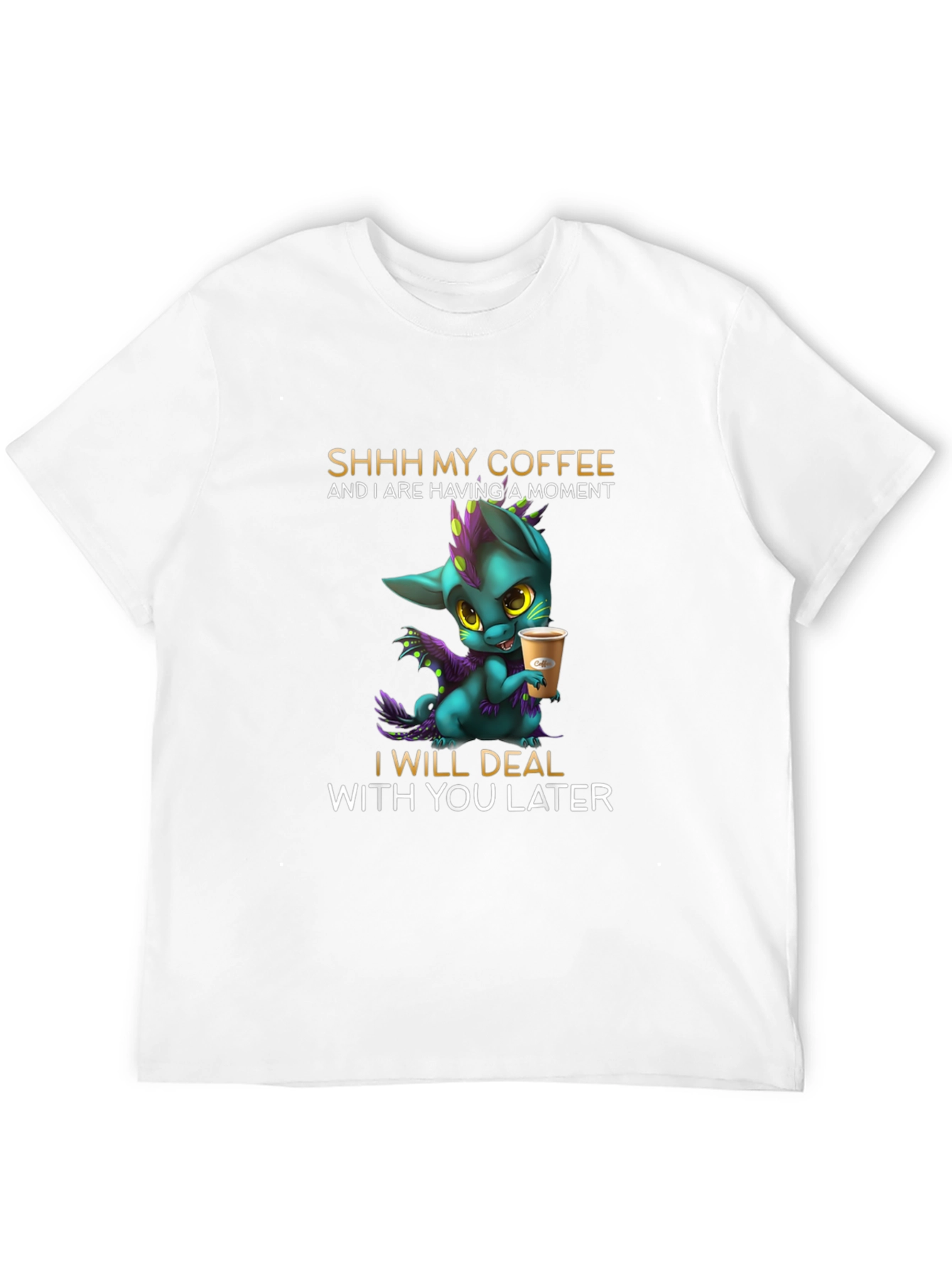 Coffee Lover T-Shirt - Dragon Design