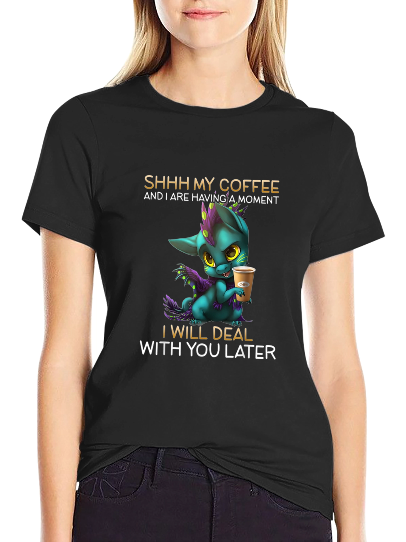 Coffee Lover T-Shirt - Dragon Design