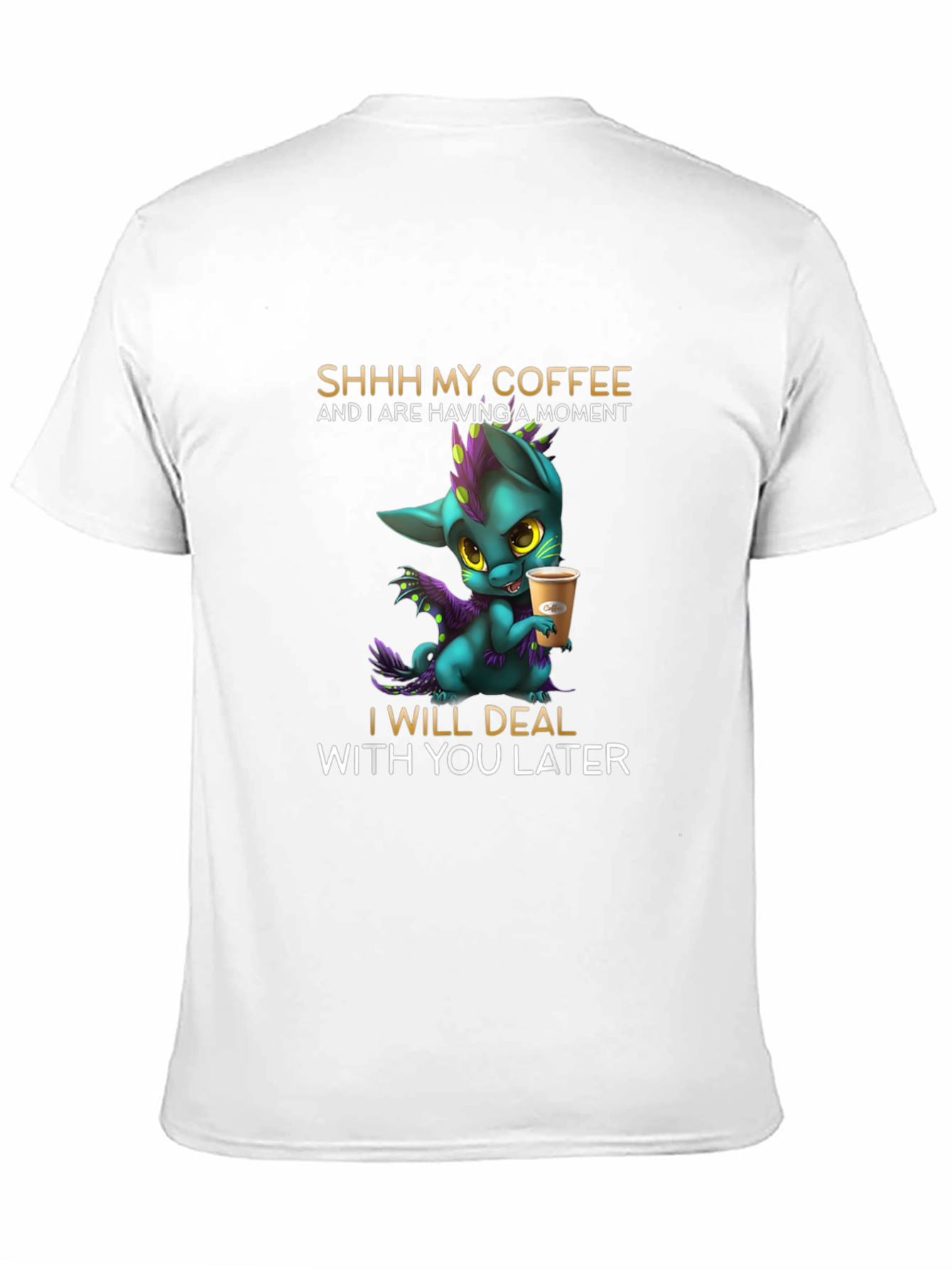 Coffee Lover T-Shirt - Dragon Design