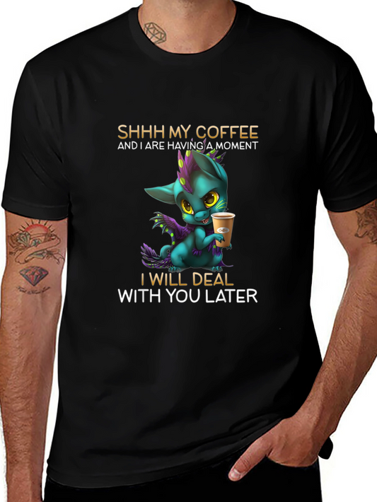 Coffee Lover T-Shirt - Dragon Design