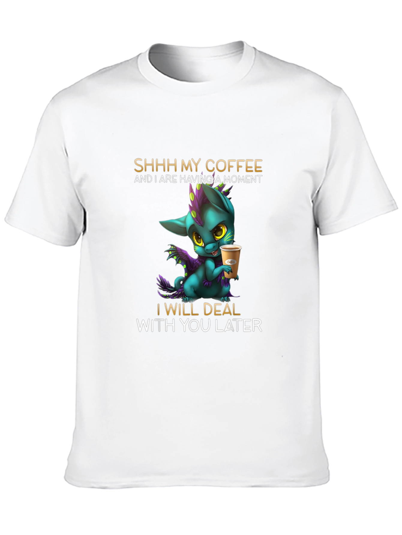 Coffee Lover T-Shirt - Dragon Design