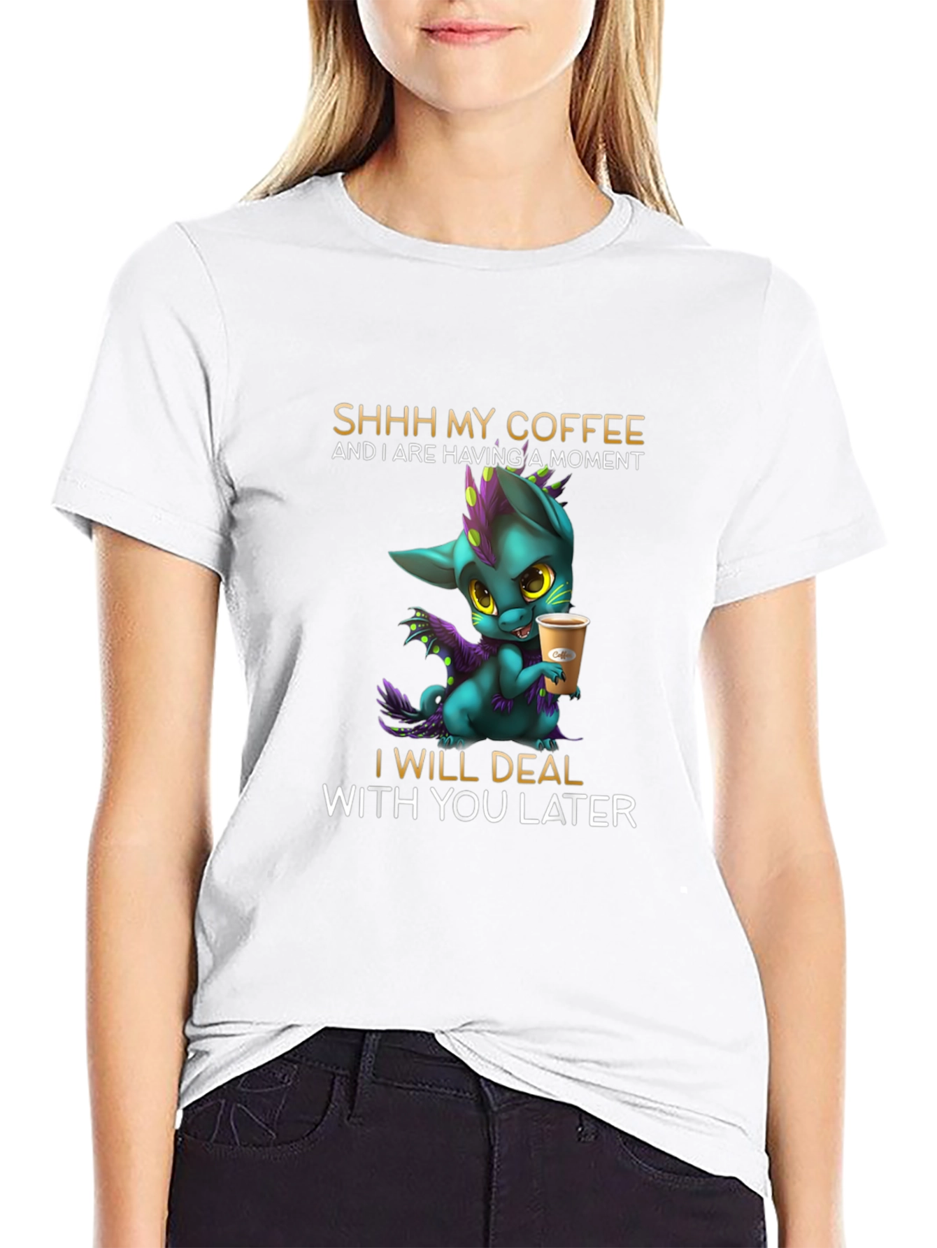 Coffee Lover T-Shirt - Dragon Design