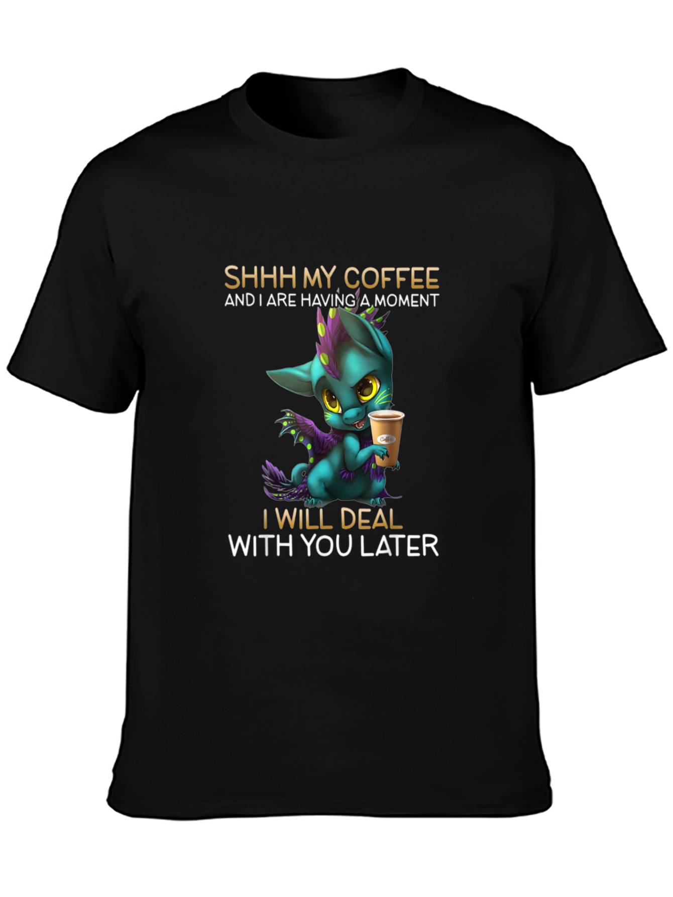 Coffee Lover T-Shirt - Dragon Design