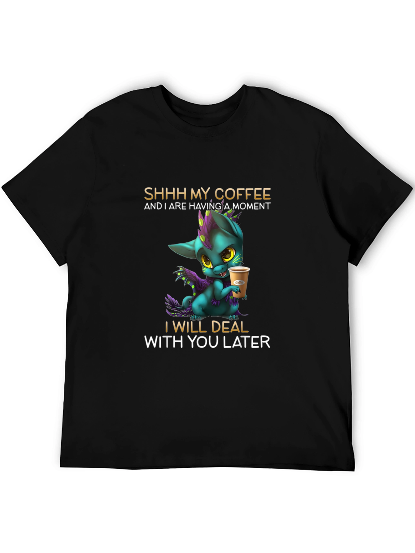 Coffee Lover T-Shirt - Dragon Design