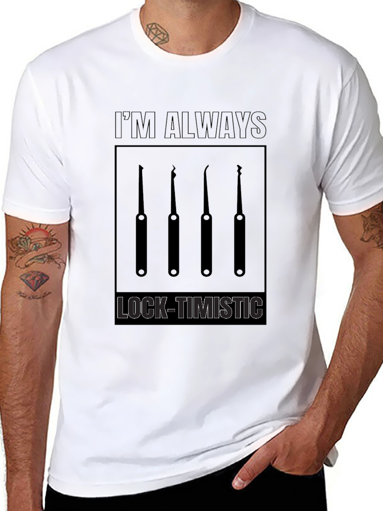 Lock-Timistic Black Graphic T-Shirt