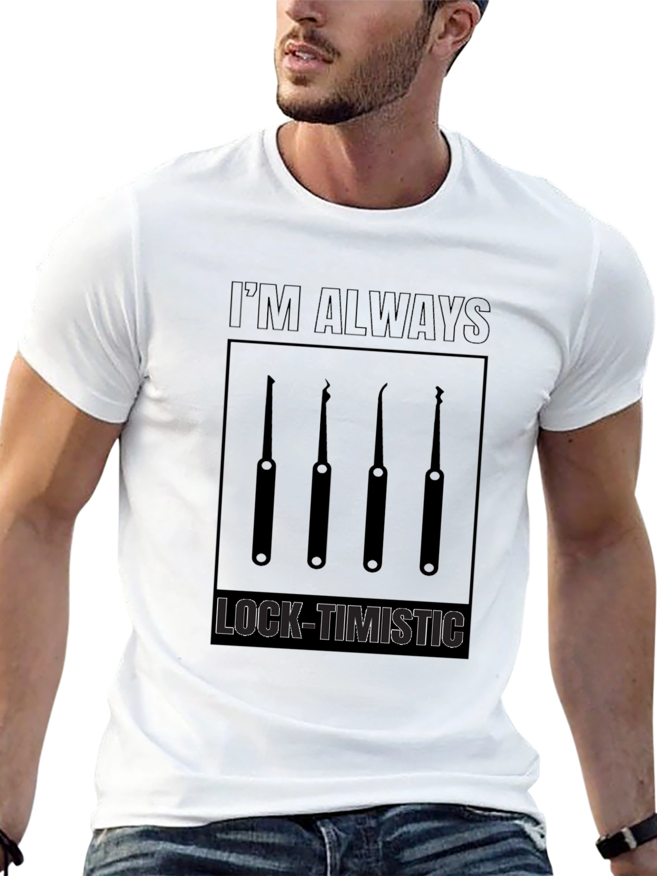 Lock-Timistic Black Graphic T-Shirt