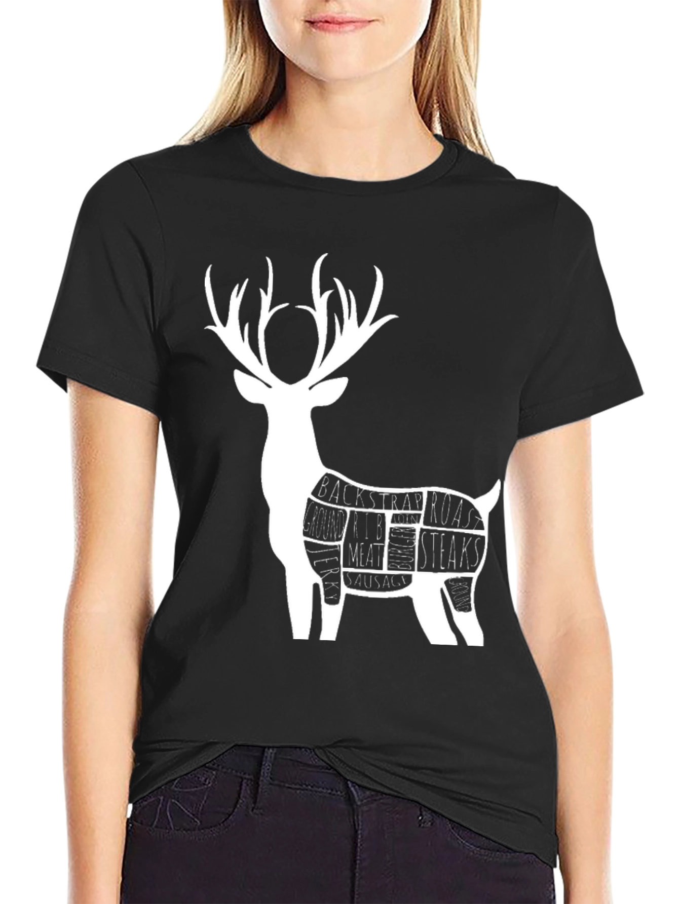 Deer Meat Cuts Graphic T-Shirt