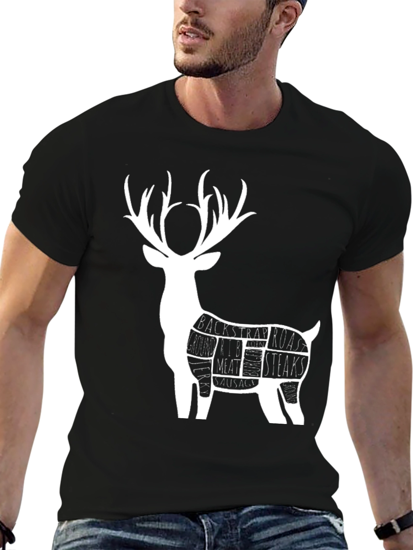 Deer Meat Cuts Graphic T-Shirt