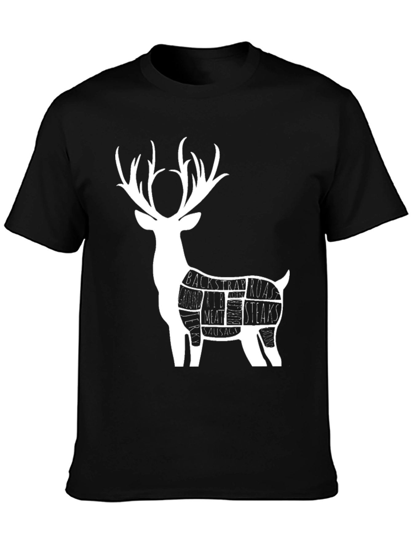 Deer Meat Cuts Graphic T-Shirt