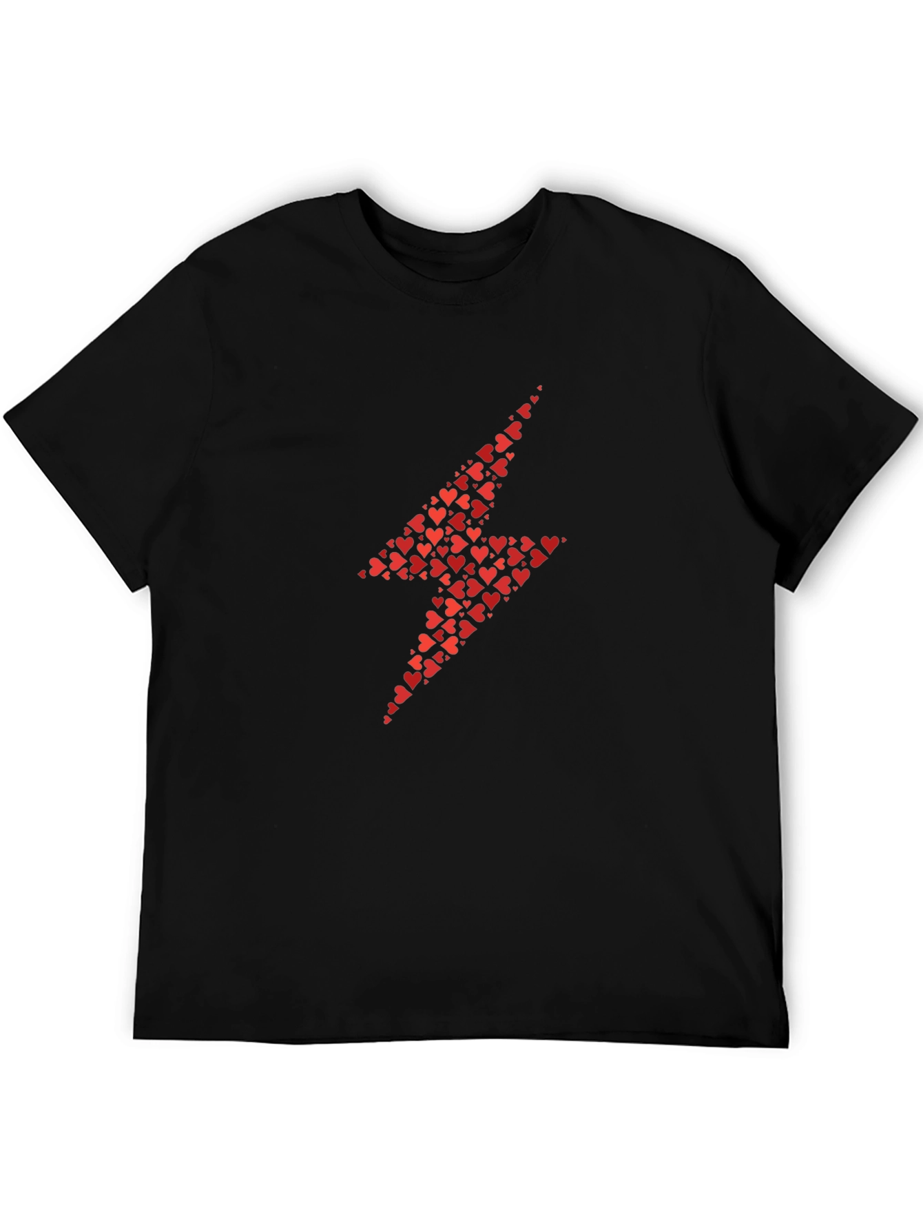 Heart Lightning Bolt T-Shirt - Black