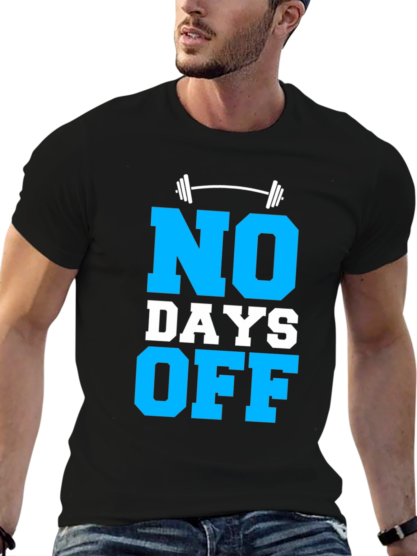 No Days Off Gym T-Shirt - Black Cotton Blend