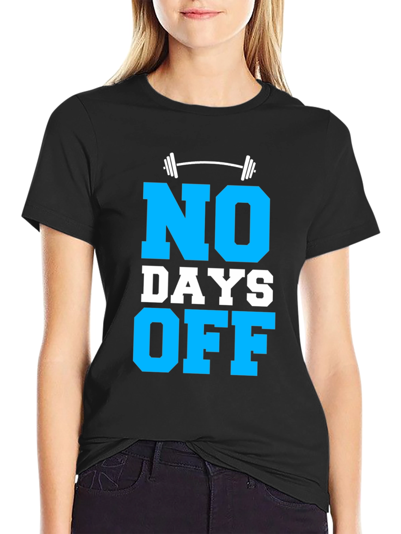 No Days Off Gym T-Shirt - Black Cotton Blend