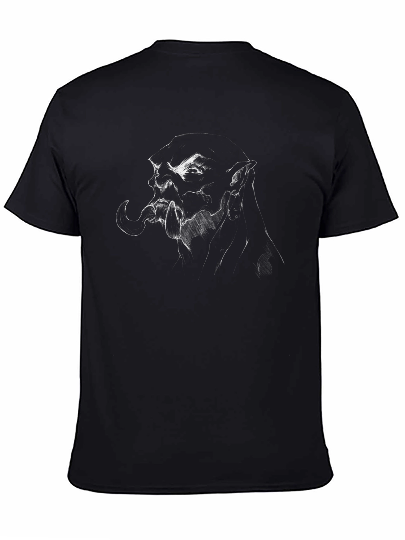 Black T-Shirt with Sketch Graphic
