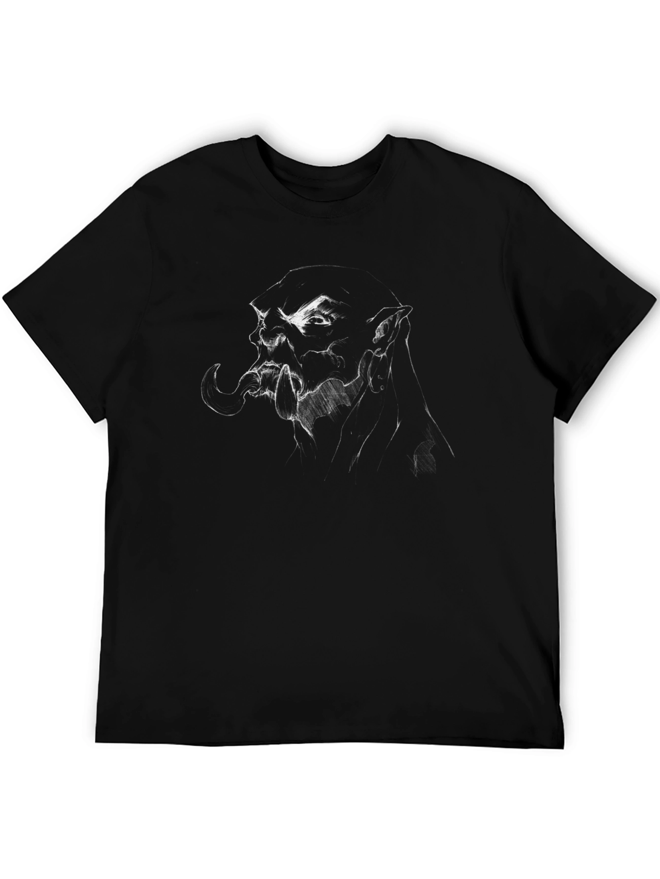 Black T-Shirt with Sketch Graphic