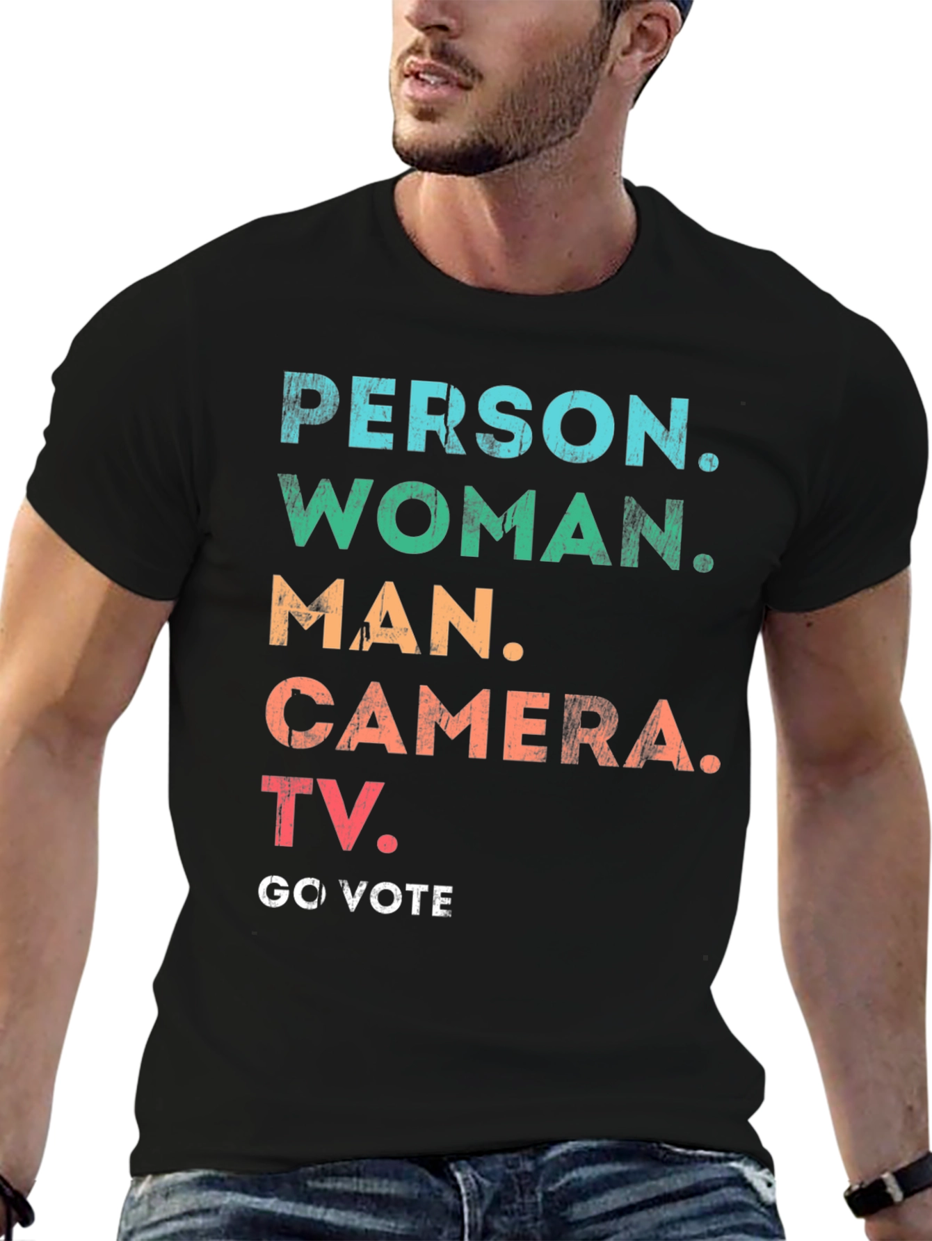 Person Woman Man Camera TV Go Vote T-Shirt