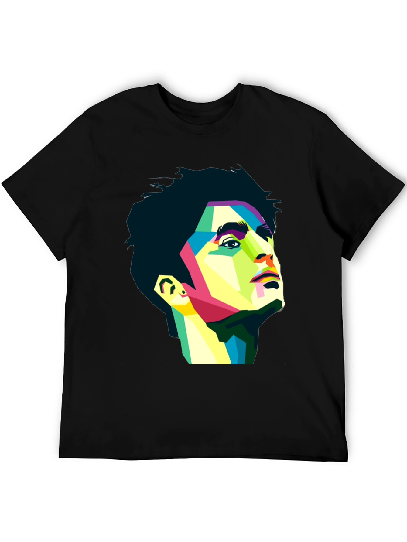 Abstract Portrait Graphic Tee - Black