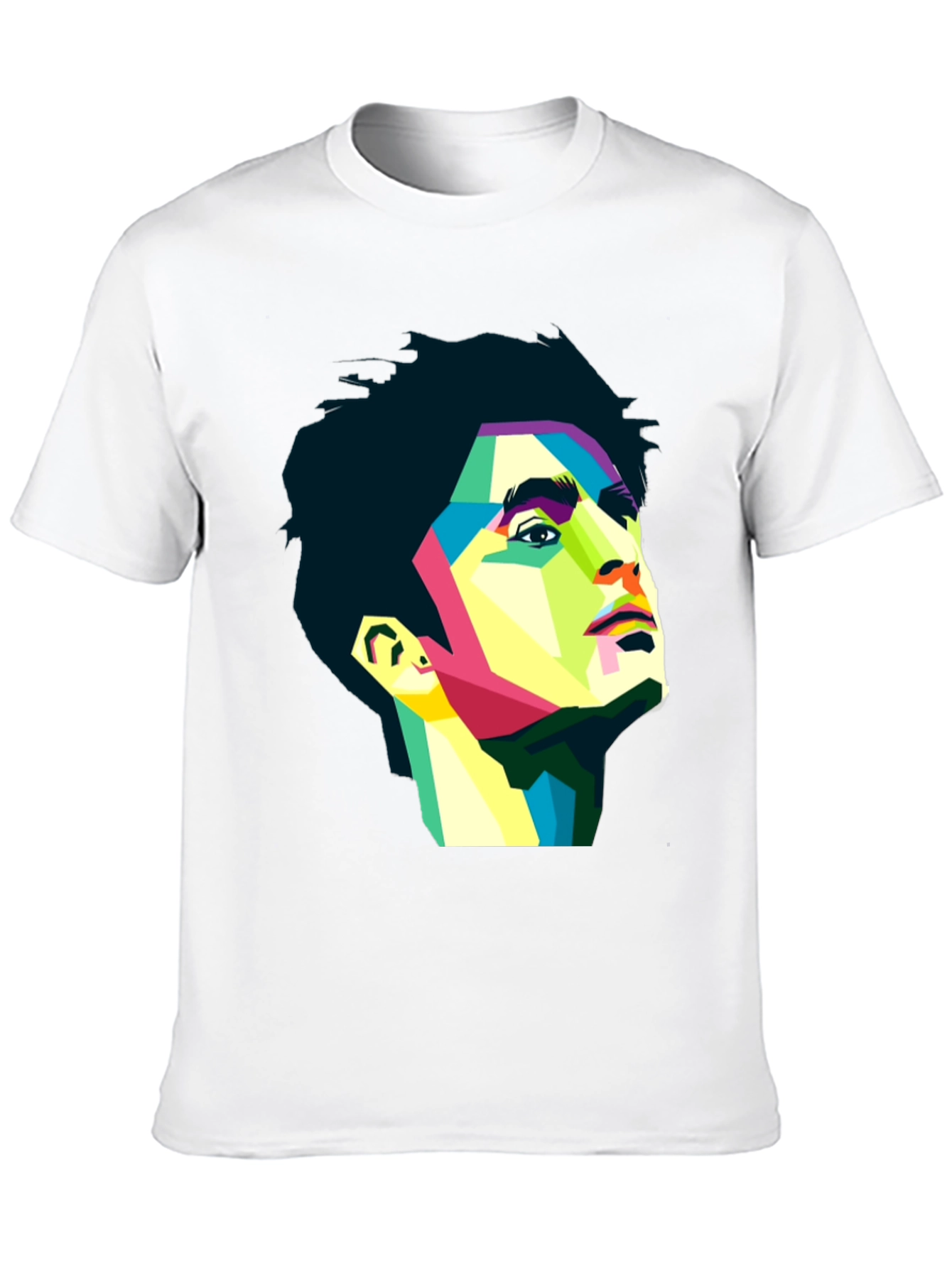 Abstract Portrait Graphic Tee - Black