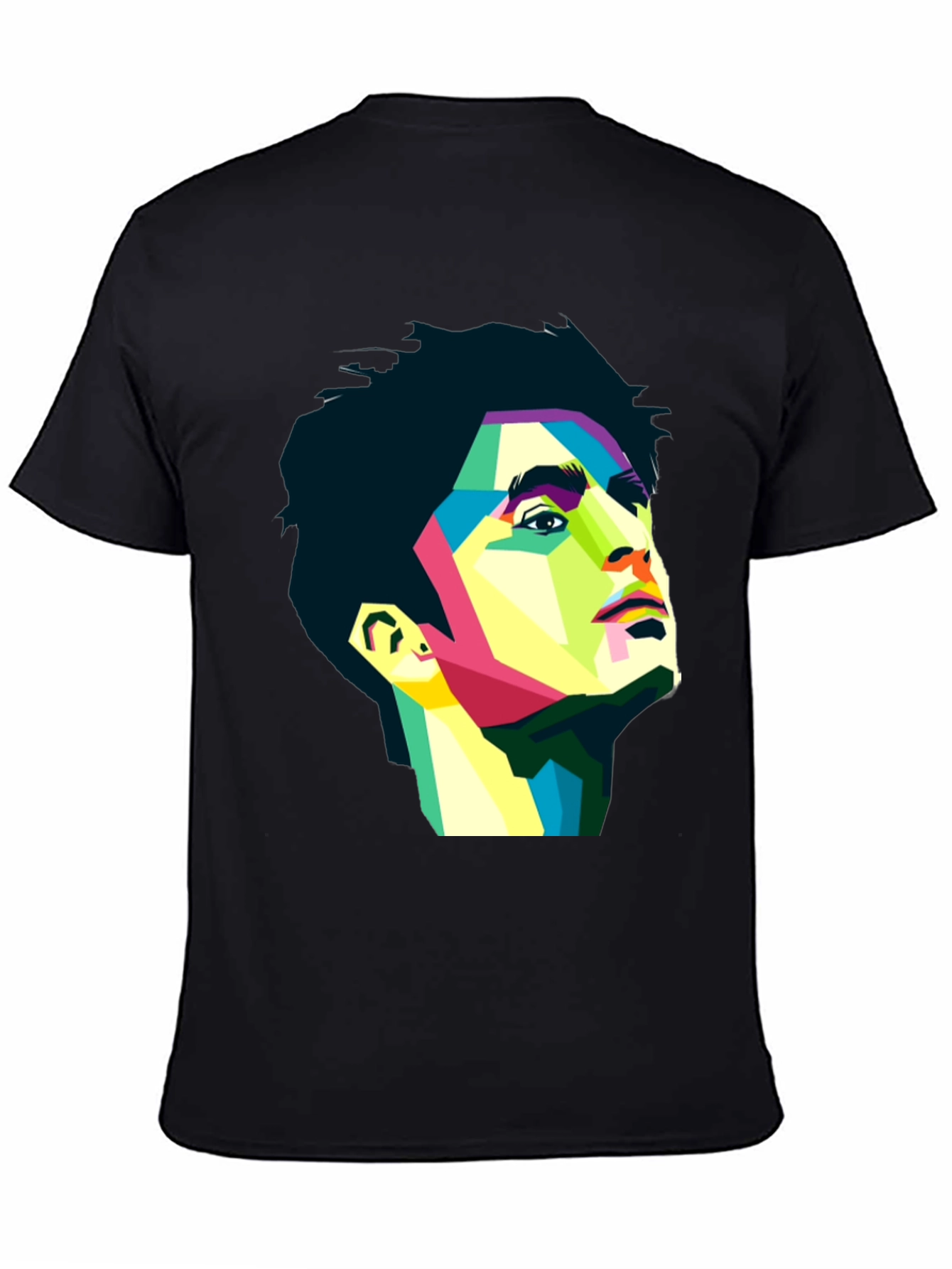 Abstract Portrait Graphic Tee - Black