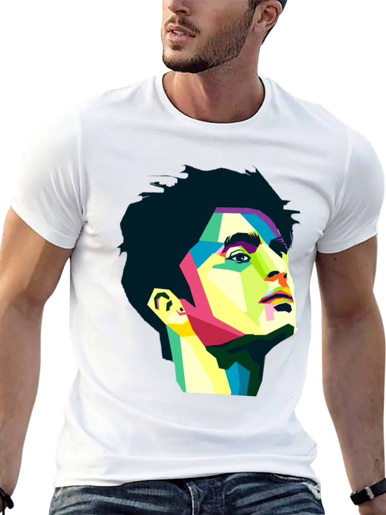 Abstract Portrait Graphic Tee - Black