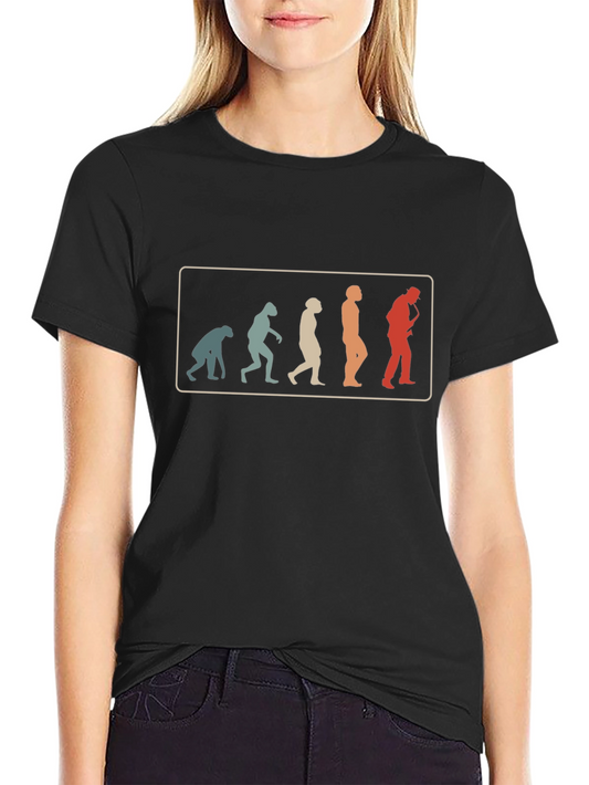 Evolution of Saxophone Player T-Shirt - Retro Music Tee