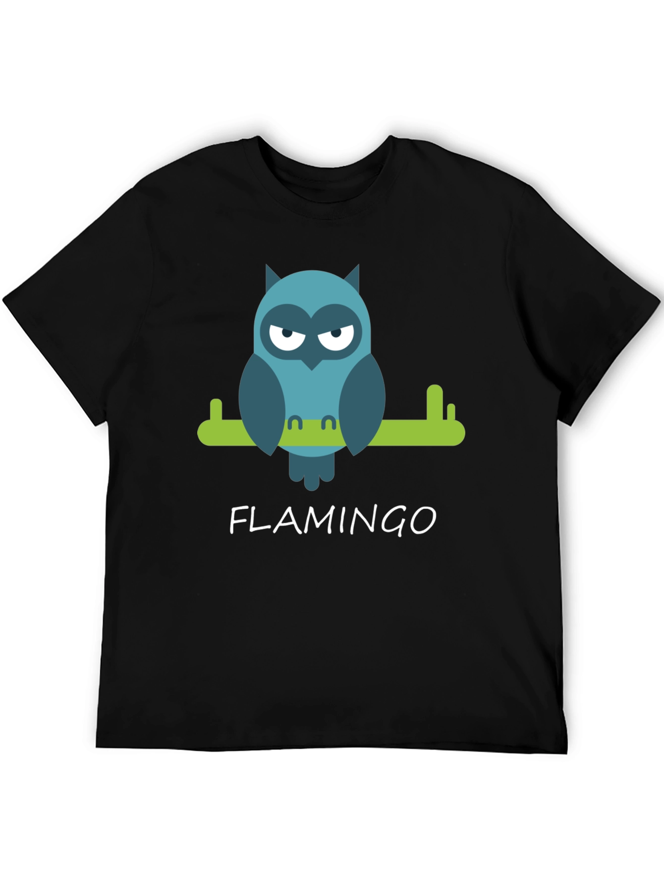 Cool Owl Graphic Tee - Flamingo Funny Design