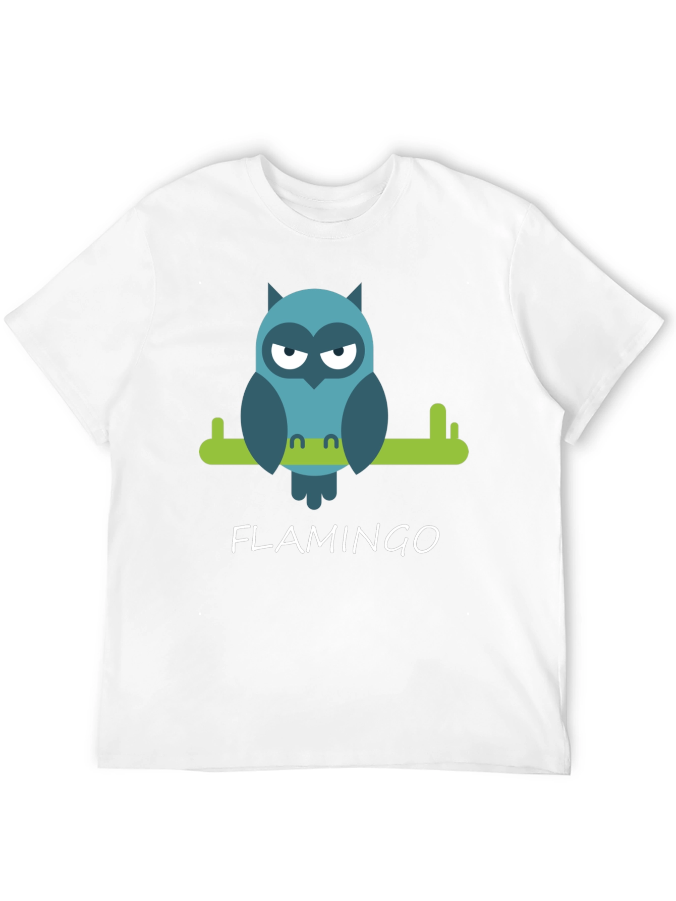 Cool Owl Graphic Tee - Flamingo Funny Design
