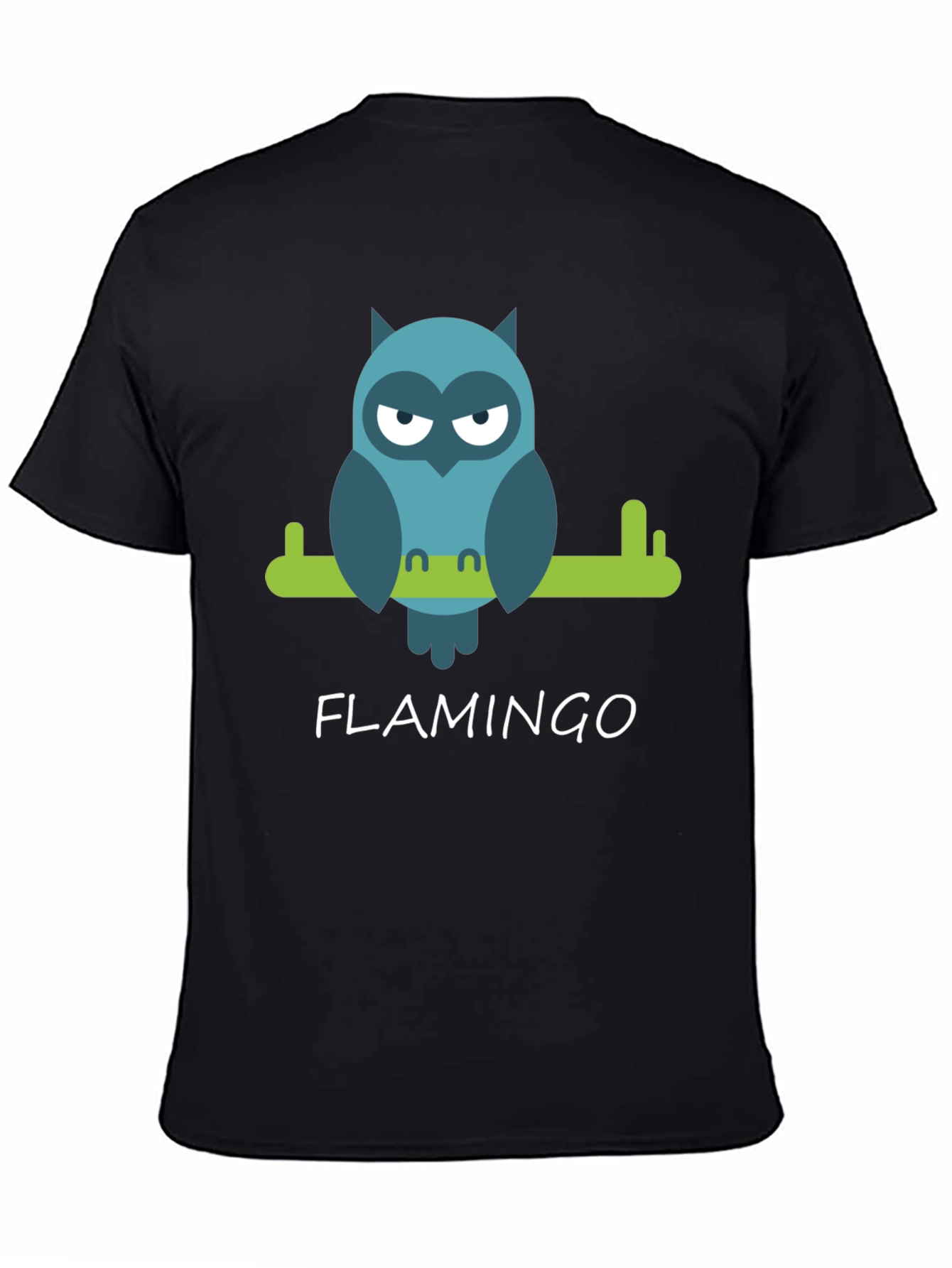 Cool Owl Graphic Tee - Flamingo Funny Design